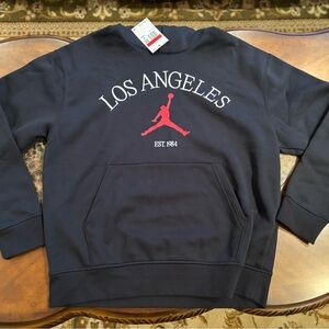 Air Jordan Black (Los Angeles) Hoodie with Red Accents size Large